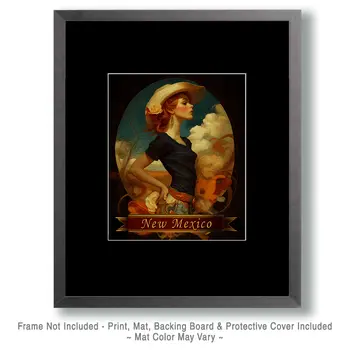 Vintage Whippersnapper New Mexico Souvenir Art Print - 8"x10" Artwork