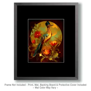 Vintage Roadrunner New Mexico Souvenir Art Print - 8"x10" Artwork