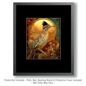 SW Nouveau Roadrunner - American Southwest Art Print - 8"x10" Artwork