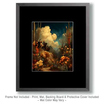 SW Nouveau Desert Storm Brewing - American Southwest Art Print - 8"x10" Artwork