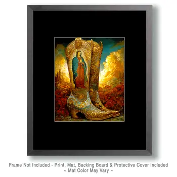 SW Nouveau Mother of Guadalupe Boots - American Southwest Art Print - 8"x10" Artwork