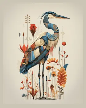 Magical Heron 2 Art Print - 8"x10" Artwork