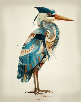 Magical Great Blue Heron 2  Art Print - 8"x10" Artwork