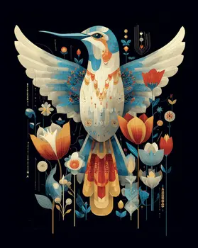 Magical Hummingbird 2  Art Print - 8"x10" Artwork