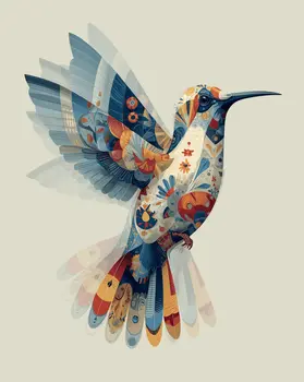 Magical Hummingbird 1 Art Print - 8"x10" Artwork