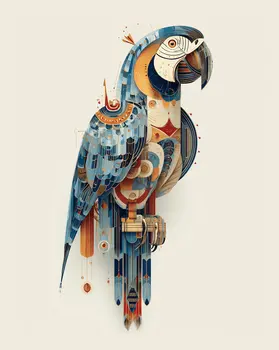 Magical Macaw Parrot 1 Art Print - 8"x10" Artwork