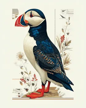 Magical Puffin 2 Art Print - 8"x10" Artwork