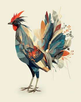 Magical Rooster 2 Art Print - 8"x10" Artwork
