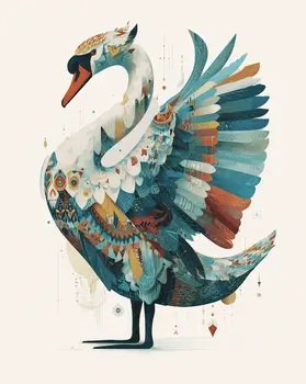Magical Swan 1 Art Print - 8"x10" Artwork