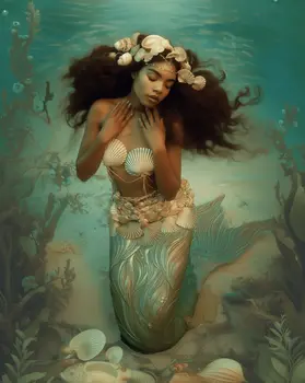 Mermaid of the Shells Art Print - 8"x10" Artwork