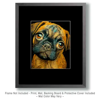 Pug Close-Up Dog Themed Art Print - 8"x10" Artwork