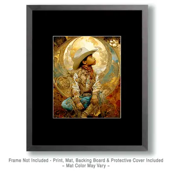 SW Nouveau Young Cowboy - Kids of the American Southwest Art Print - 8"x10" Artwork