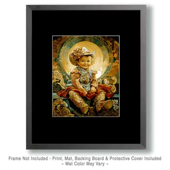 SW Nouveau Baby Cowgirl - Kids of the American Southwest Art Print - 8"x10" Artwork