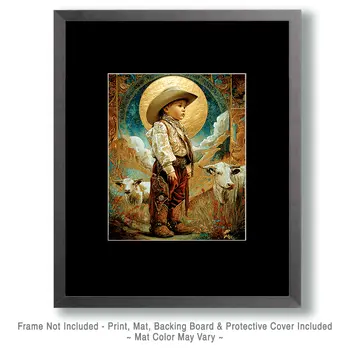 SW Nouveau Baby Cowboy - Kids of the American Southwest Art Print - 8"x10" Artwork