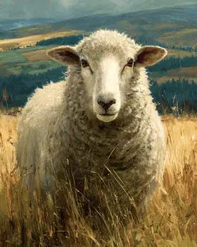 Classic Sheep Farm Animal Art Print - 8"x10" Artwork