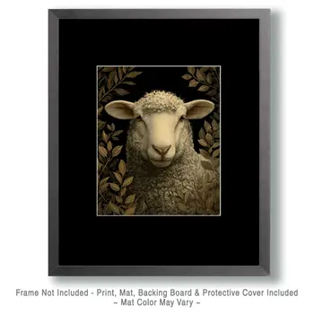 Vintage Sheep Farm Animal Art Print - 8"x10" Artwork