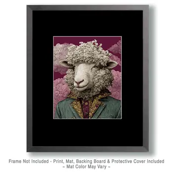 Fine Sheep Dandy Farm Animal Art Print - 8"x10" Artwork