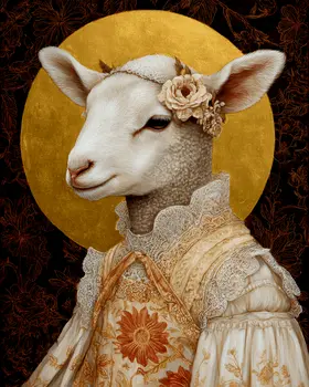 Princess Ewe Farm Animal Art Print - 8"x10" Artwork