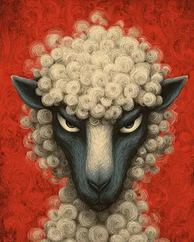 Evil Ewe Farm Animal Art Print - 8"x10" Artwork