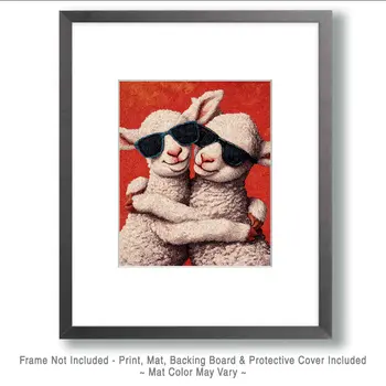 Loving Lambs Farm Animal Art Print - 8"x10" Artwork