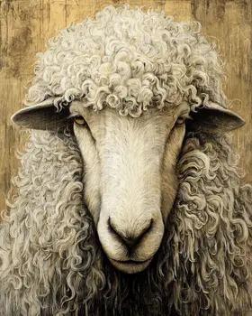 Serious Ewe Farm Animal Art Print - 8"x10" Artwork