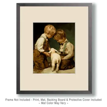 New Pet Lamb Farm Animal Art Print - 8"x10" Artwork
