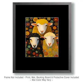 Sheep Siblings Farm Animal Art Print - 8"x10" Artwork