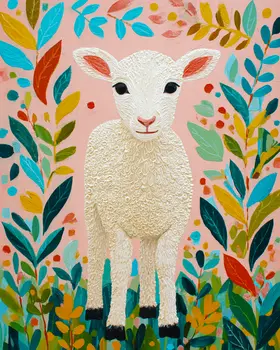 Lost Little Lamb Farm Animal Art Print - 8"x10" Artwork