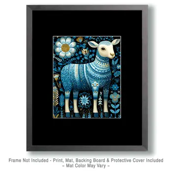 Norwegian Blue Sheep Farm Animal Art Print - 8"x10" Artwork