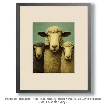 Tres Oveja Farm Animal Art Print - 8"x10" Artwork