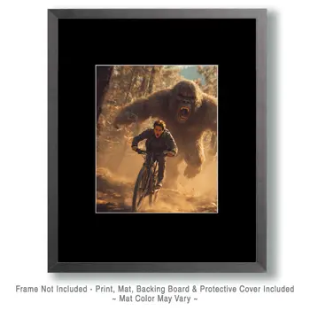 The Hazards of Mountain Biking -Bigfoot Art Print - 8"x10" Artwork