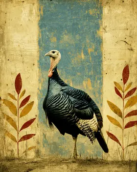 Standing Turkey Vintage Wildlife Art Prints - 8"x10" Artwork