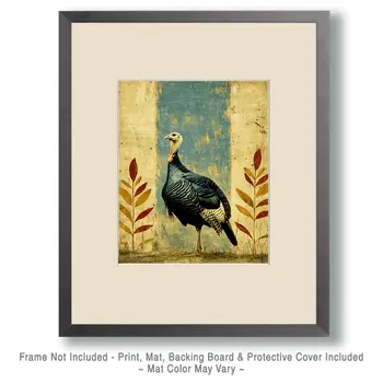 Standing Turkey Vintage Wildlife Art Prints - 8"x10" Artwork