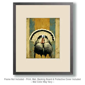 Proud Turkey Vintage Wildlife Art Prints - 8"x10" Artwork