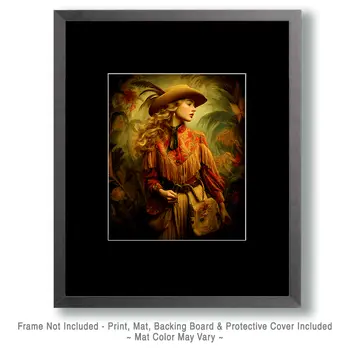 High Style Cowgirl Portrait Western Art Print - 8"x10" Artwork