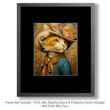 Miss July Jones Cat Western Art Print - 8"x10" Artwork