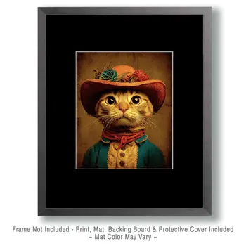 Cat's Sunday Best Western Art Print - 8"x10" Artwork