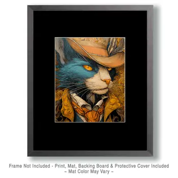 Gumshoe Willy the Cat Western Art Print - 8"x10" Artwork