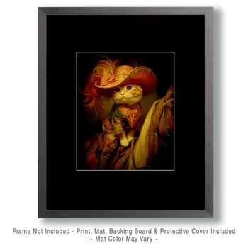 Tiny Tina the Kitten on Her Horse Western Art Print - 8"x10" Artwork