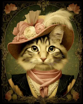 Miss Molly Kitty Kat Western Art Print - 8"x10" Artwork