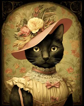Miss Margaret Cat Western Art Print - 8"x10" Artwork