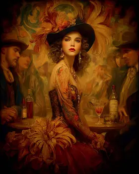 Victorian Cowgirl Fashion Western Art Print - 8"x10" Artwork