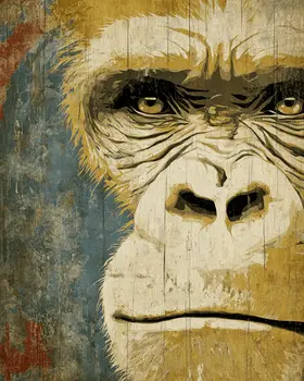 Orangatang Face Vintage Wildlife Art Prints - 8"x10" Artwork