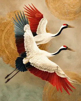 Vintage Crane Birds Ornithological Art Print - 8"x10" Artwork
