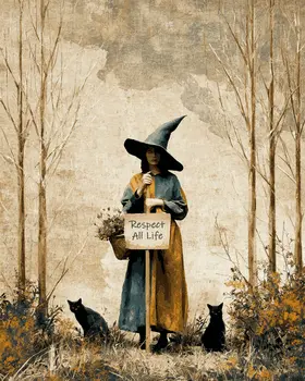 Respect All Life Witch - Wiccan Art Print - 8"x10" Artwork