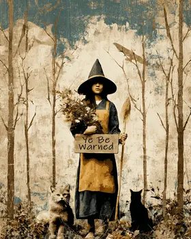 Ye Be Warned Witch - Wiccan Art Print - 8"x10" Artwork
