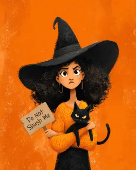 Don't Shush Me Witch - Wiccan Art Print - 8"x10" Artwork