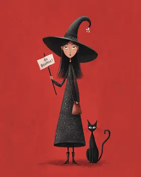 Oh Boooo Witch - Wiccan Art Print - 8"x10" Artwork