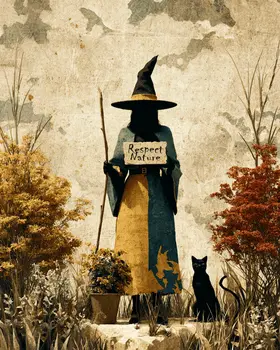 Respect Nature Witch #1 - Wiccan Art Print - 8"x10" Artwork