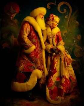Mr. & Mrs. Claus Christmas Art Print - 8"x10" Artwork